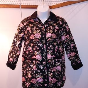 QVC Denim & Co large reversible floral jacket